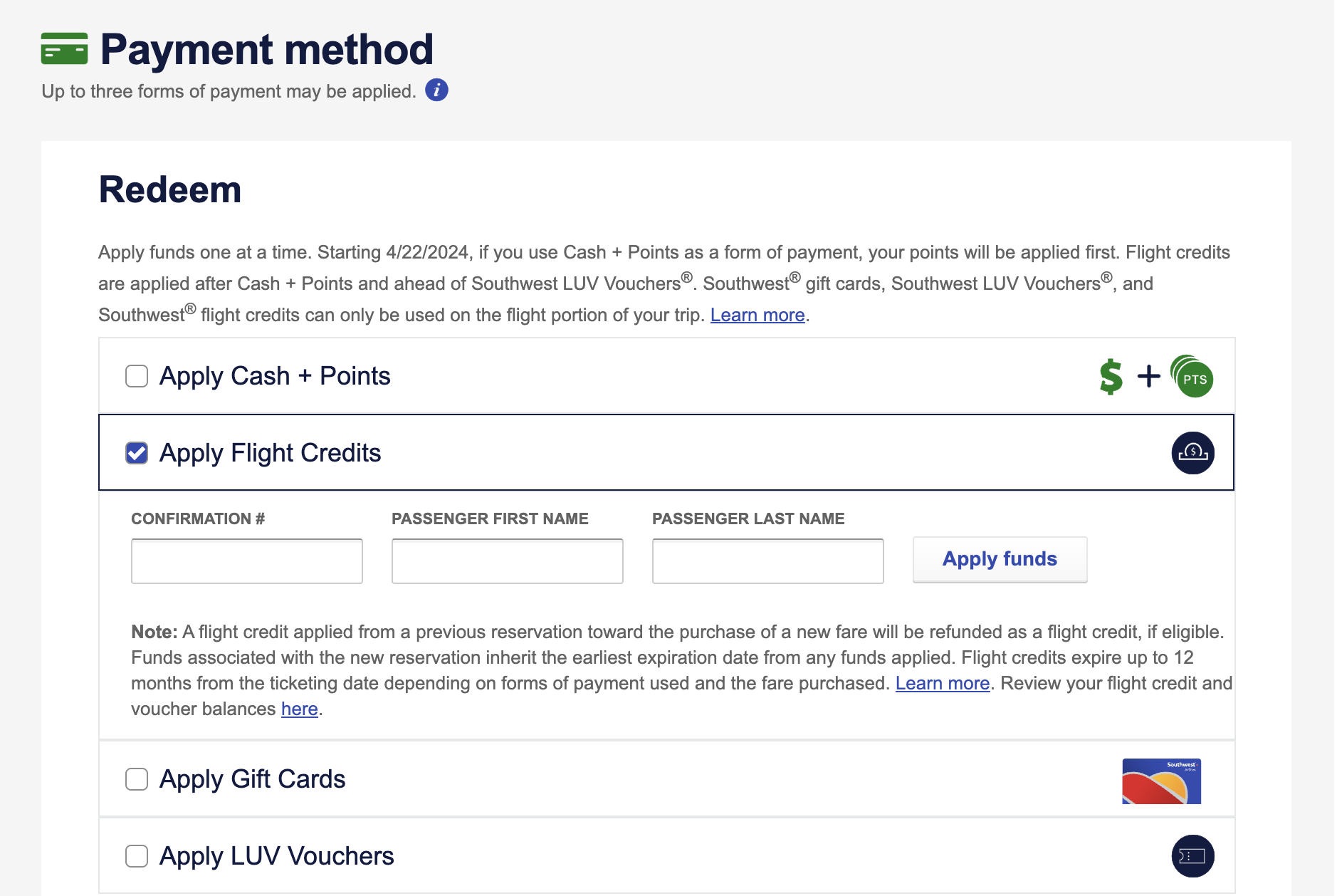 Southwest My Credits