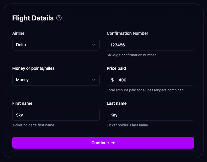 Upload your ticket